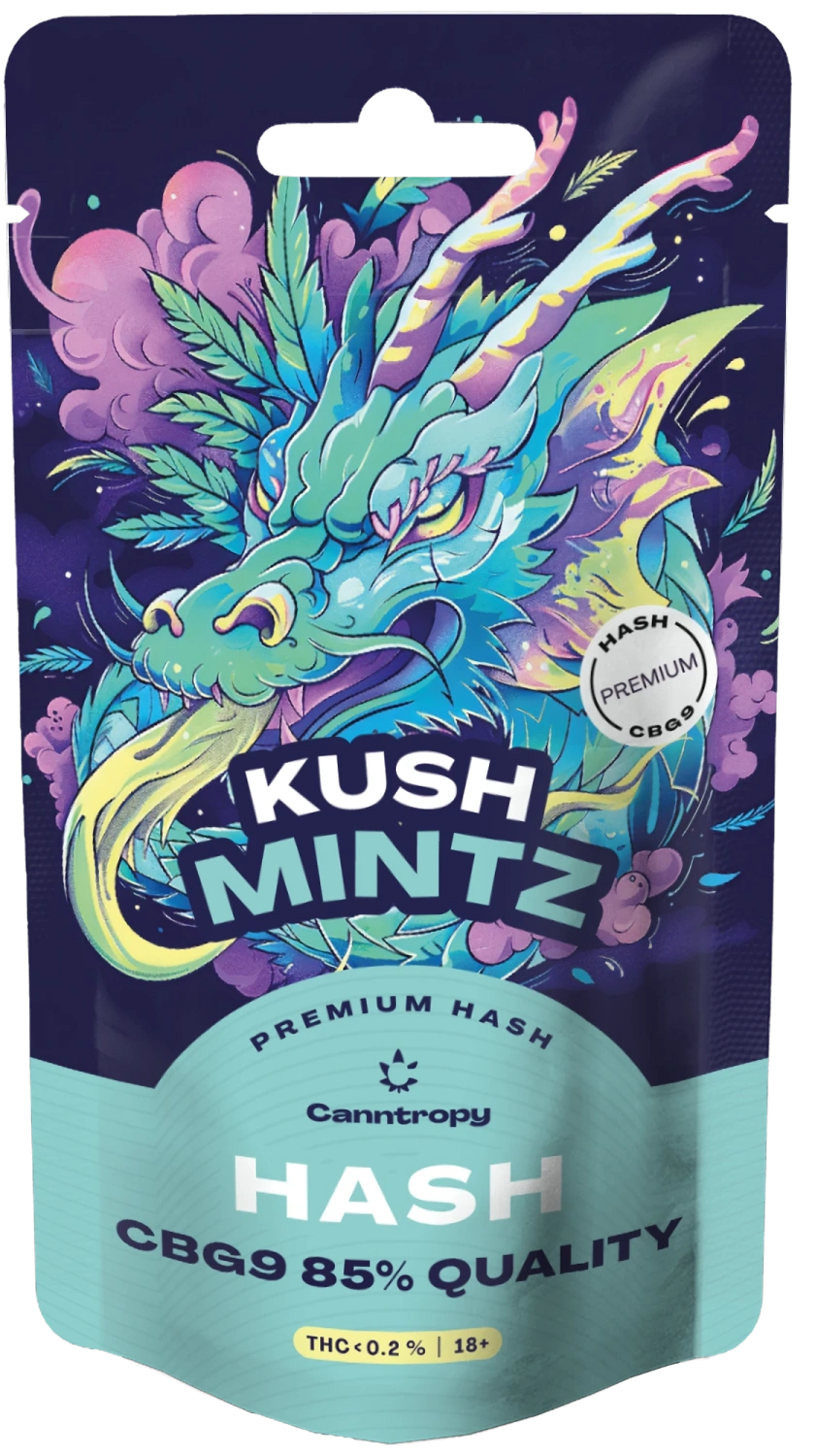 Canntropy CBG9 Hash Kush Mintz, CBG9 85 % kvalita, 1 g – 100 g 100 gramov