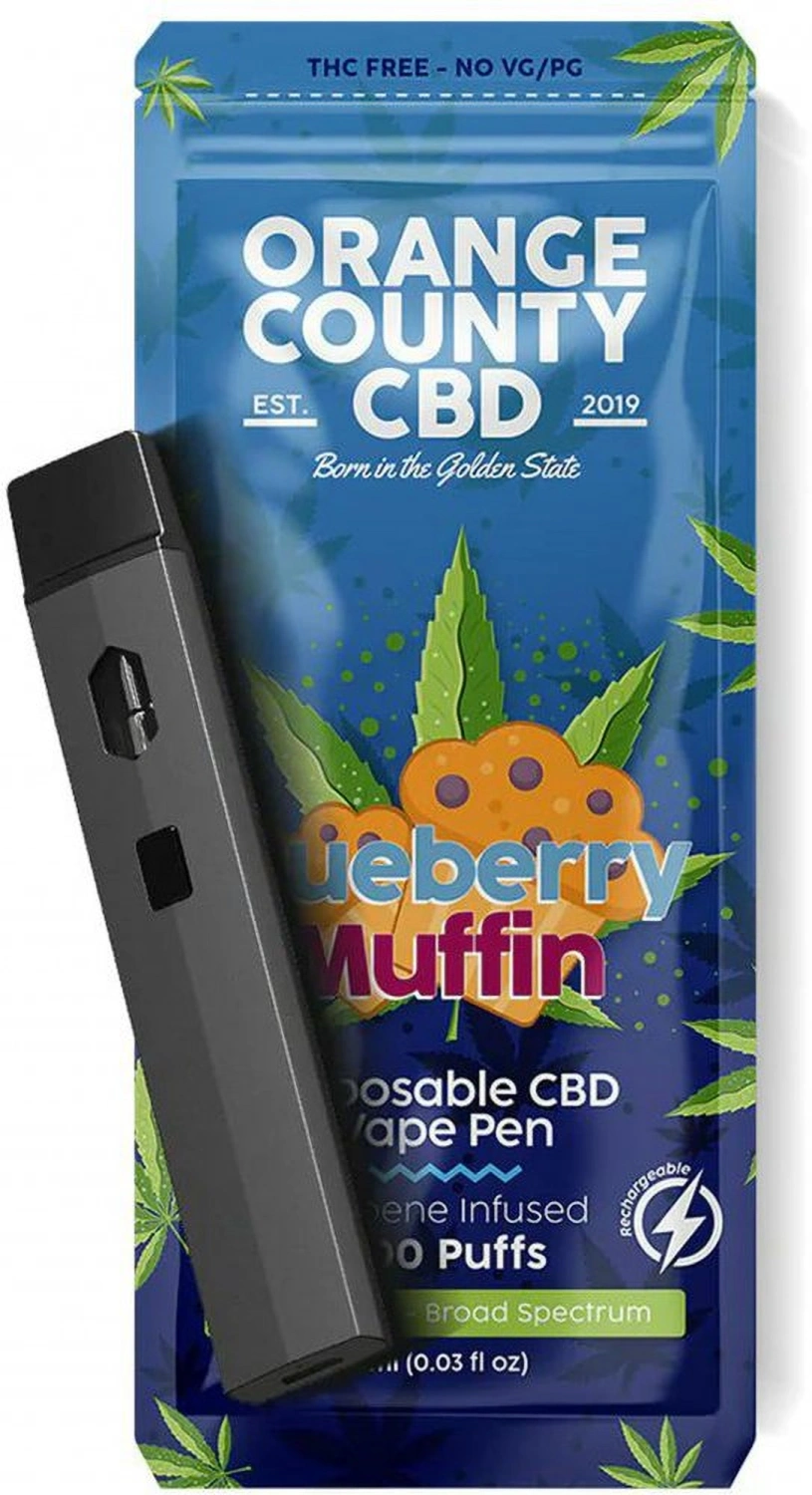 Orange County CBD Vape-pen Bosbessenmuffin, 600 mg CBD, 1 ml