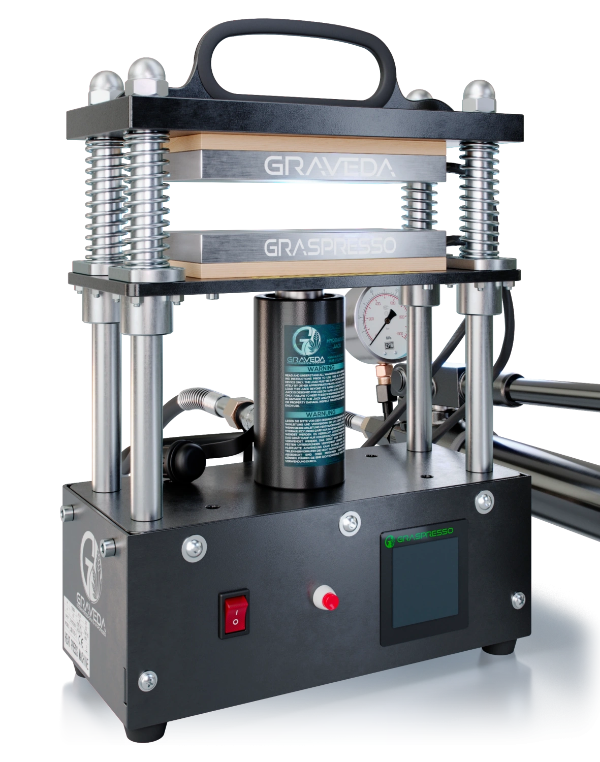 Graveda Graspresso EPIC 20T Rosin Press s hydraulickým valcom a indikátorom tlaku