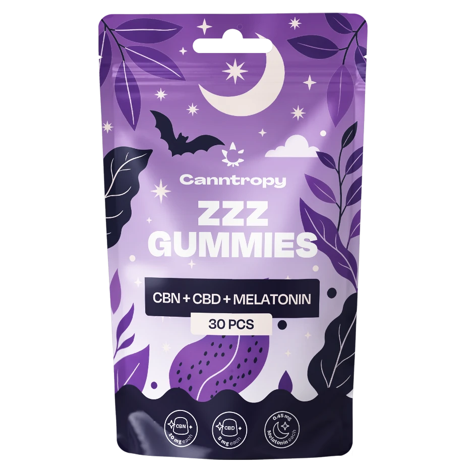 Canntropy CBN + CBD + Melatonin želatinasti gumiji za spanje 30 kosov x 5mg, 20g