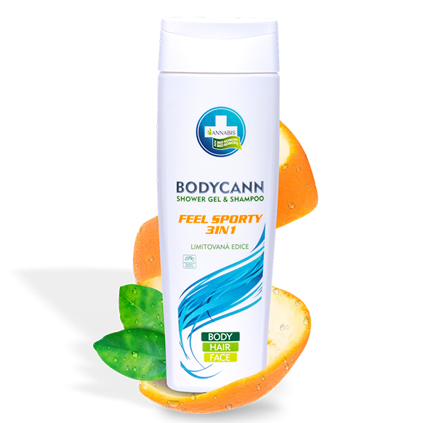 Annabis Bodycann Feel sporty 3in1 natuurlijke shampoo en douchegel, 250 ml