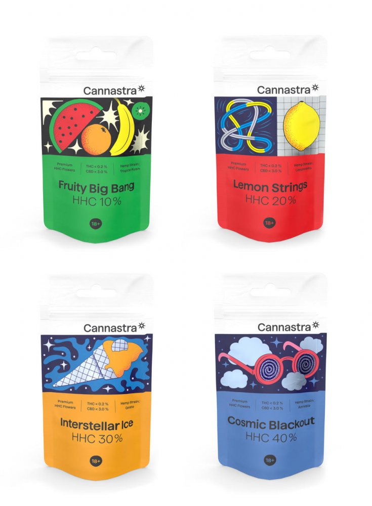 Cannastra HHC Bloemenbundel, Alles in één set - 4 soorten x 1g tot 100g
