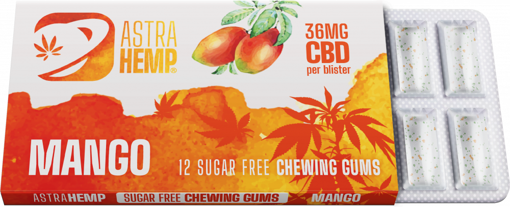 Astra Konopné žvýkačky Mango ( 36 mg CBD ), 17 g