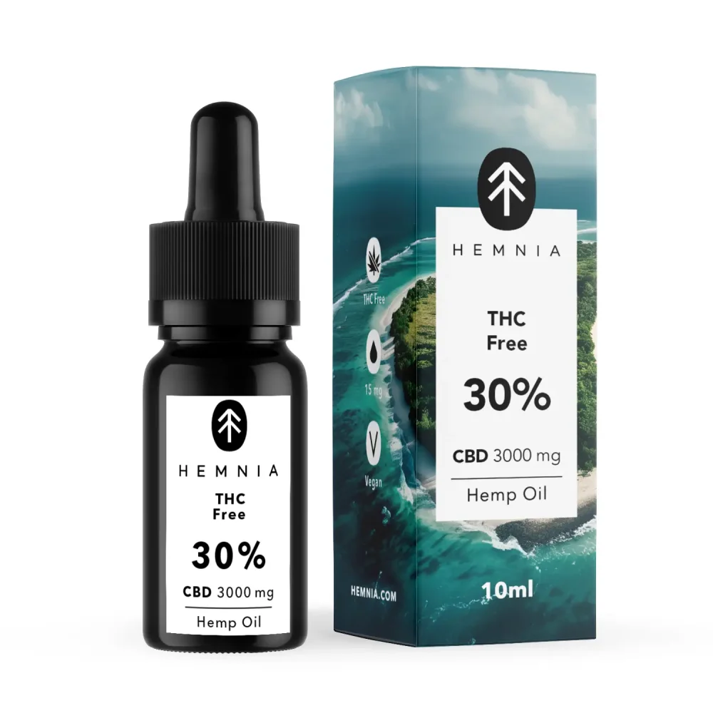 Hemnia CBD olej 30% bez THC, 3000 mg, 10 ml