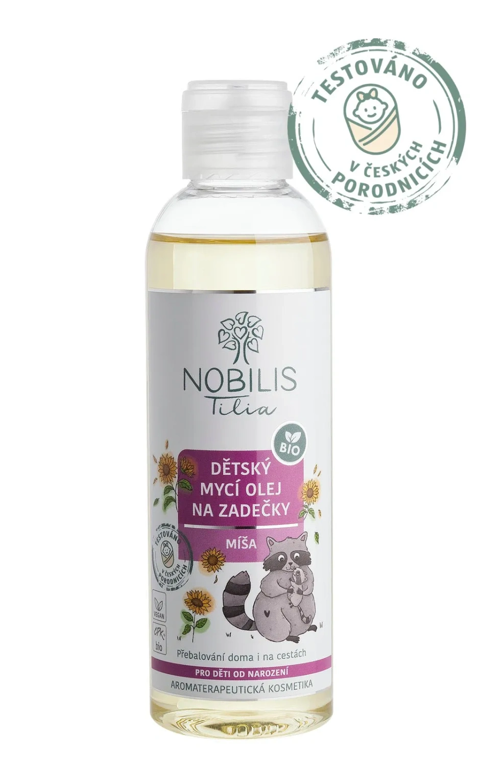 Nobilis Tilia Babywasolie voor billen Míša, 200 ml