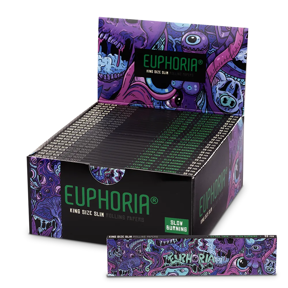 Euphoria Papieriky na balenie Kingsize Slim Psychedelic, 32 kusov