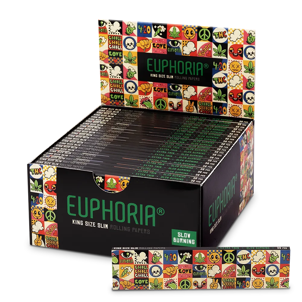 Euphoria Papieriky na balenie Kingsize Slim Groovy, 32 kusov
