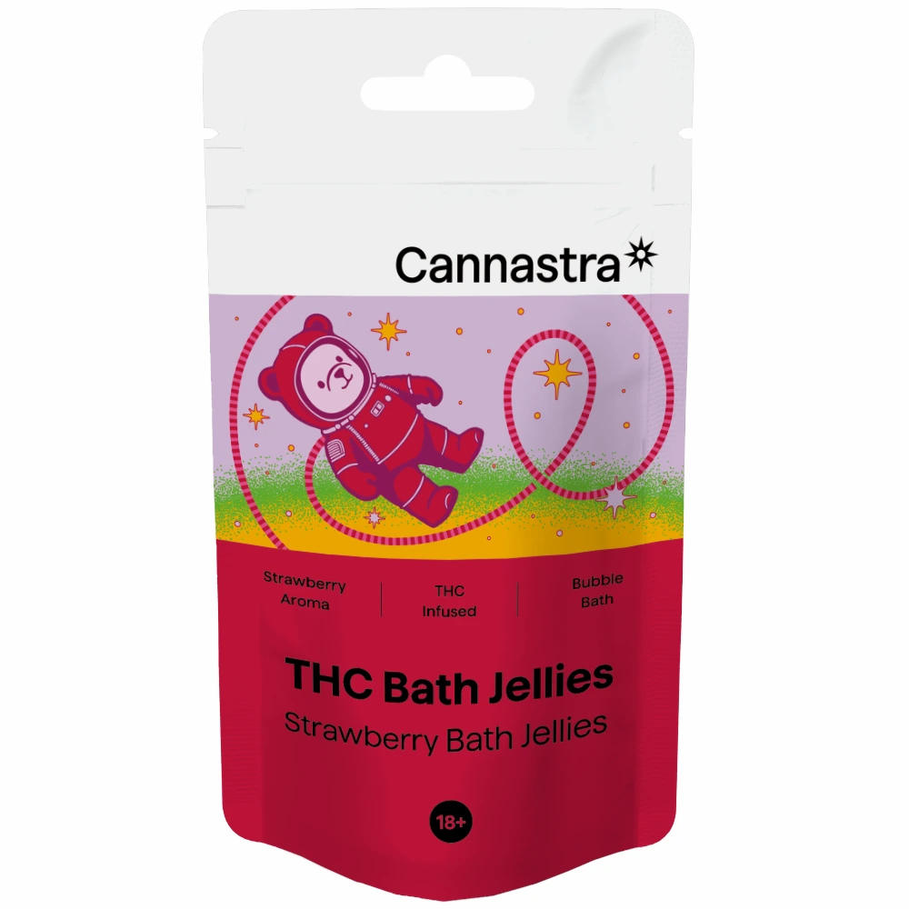 Cannastra THC+ Astro Bears Strawberry Bath Jellies, 10 ks x 5 mg, 50 g