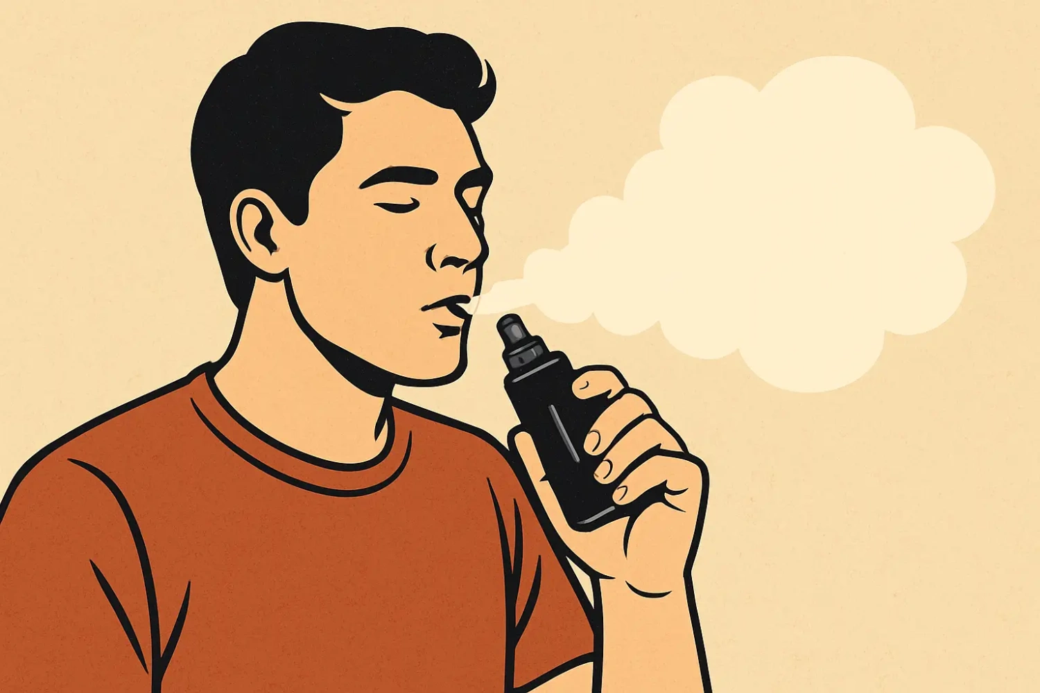 illustration of person vaping
