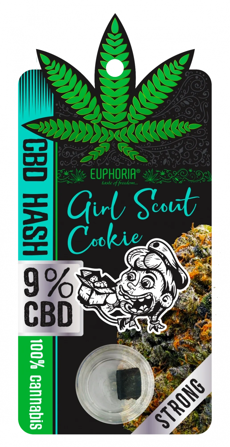 Euphoria CBD Hash 9% skautská sušienka, 1 g