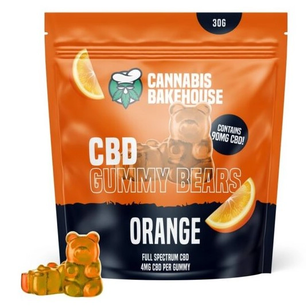 Cannabis Bakehouse CBD Gummi Bears - Pomaranč, 22 ks x 4 mg CBD, 30 g