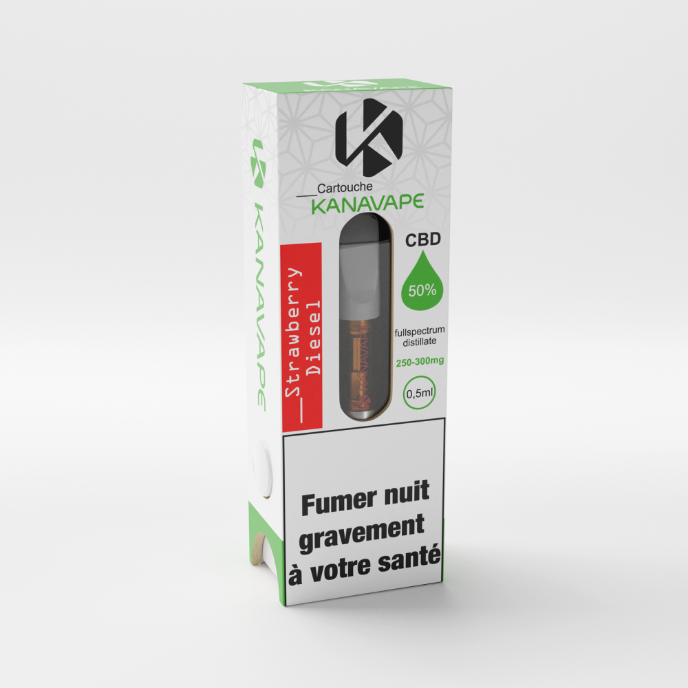 Kanavape Aardbei Diesel Patroon 50% CBD, 0,5 ml, 250 mg