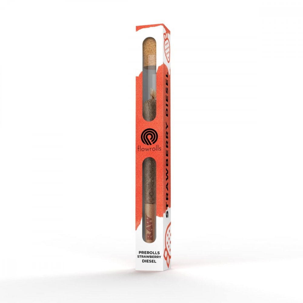 Flowrolls CBD-prerolls Aardbei Diesel, 50 mg CBD, 0,8 g