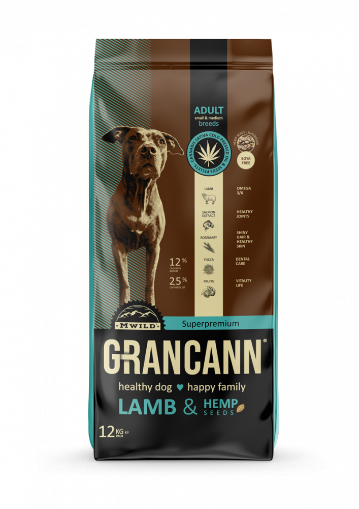 Grancann Lams- & Hennepzaden - Hennepvoer voor kleine en middelgrote rassen, 12kg
