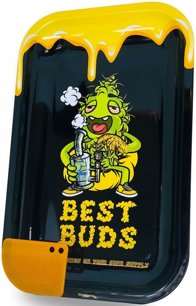 Best Buds Veľký kovový rolovací podnos s magnetickou brúskou