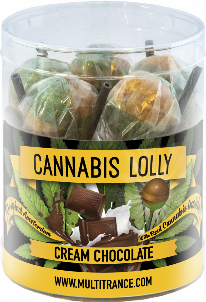 Cannabis Cream Chocolade Lollies – Geschenkdoos (10 Lollies), 24 dozen in een doos, 18 g