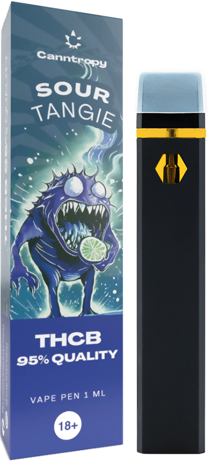 Canntropy THCB Wegwerp Vape Pen Sour Tangie, THCB-kwaliteit 95%, 1 ml