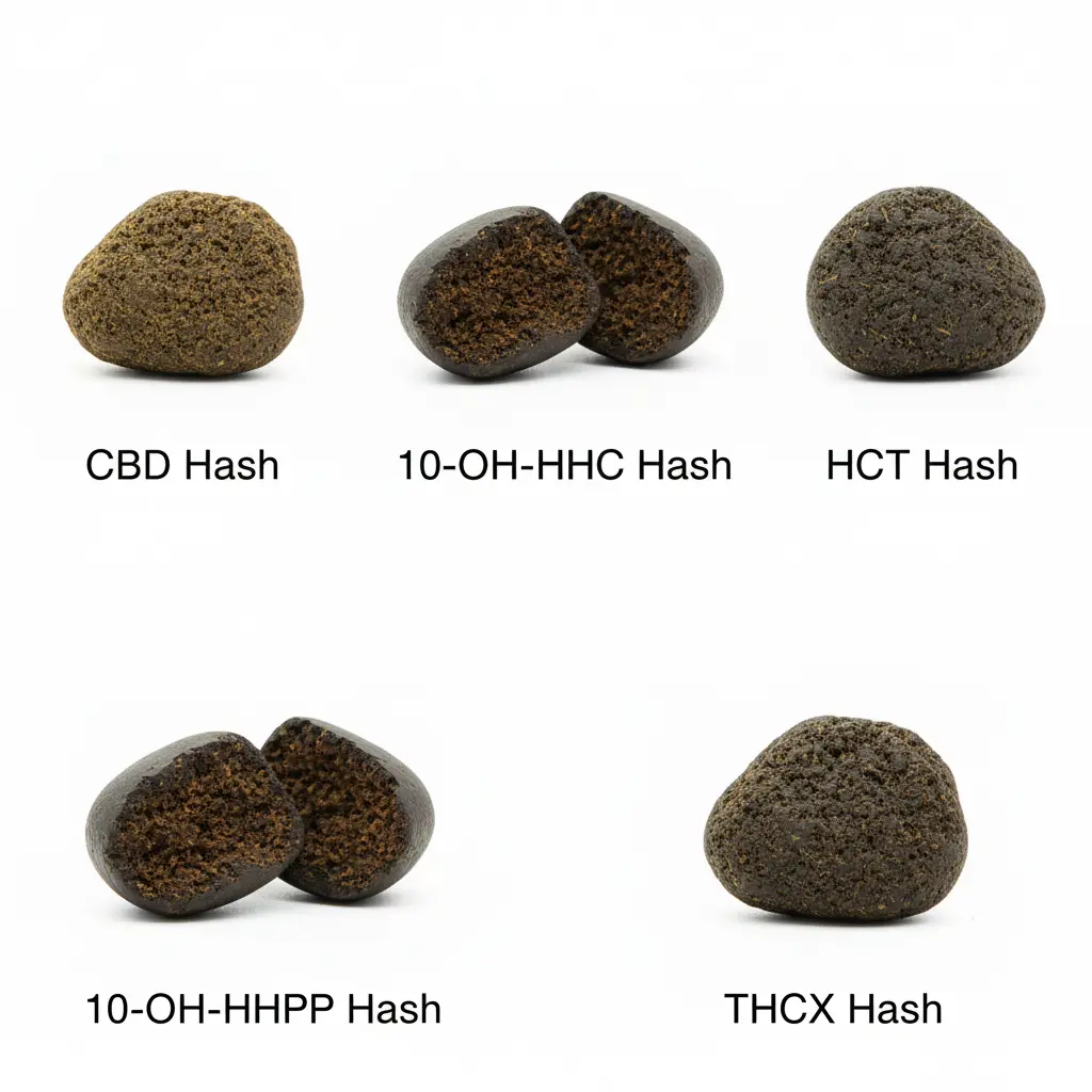 Marokko Hash Probierset - CBD Hash, 10-OH-HHC Hash, HCT Hash, 10-OH-HHCP Hash, THCX Hash, 5 x 1 g