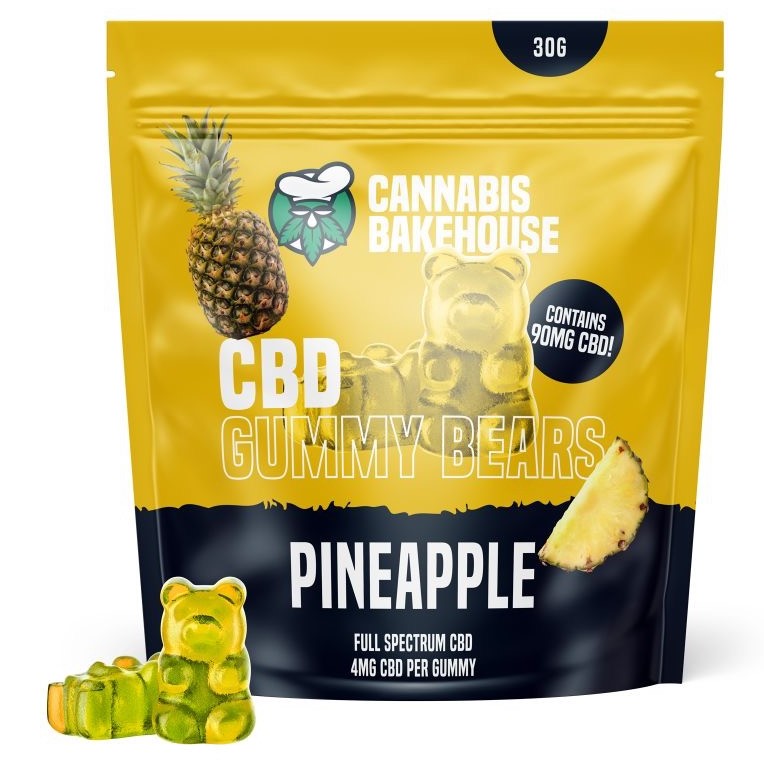 Cannabis Bakehouse CBD Gummi Bears - Ananás, 20 mg CBD, 30 g