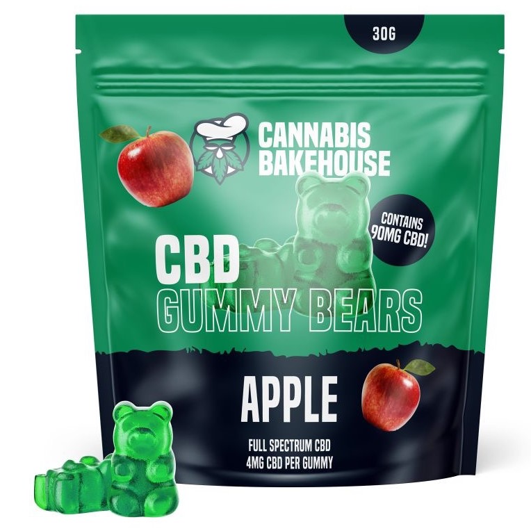 Cannabis Bakehouse CBD Gummi Bears - Apple, 22 ks x 4 mg CBD, 30 g