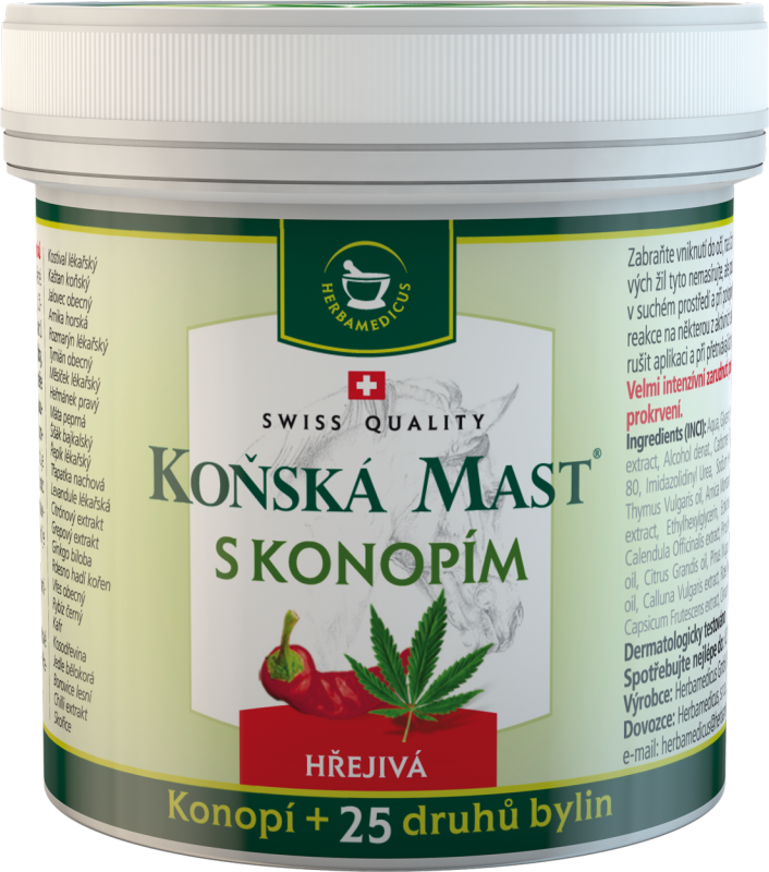 Herbamedicus Koňská mast s konopím hřejivá, 250ml