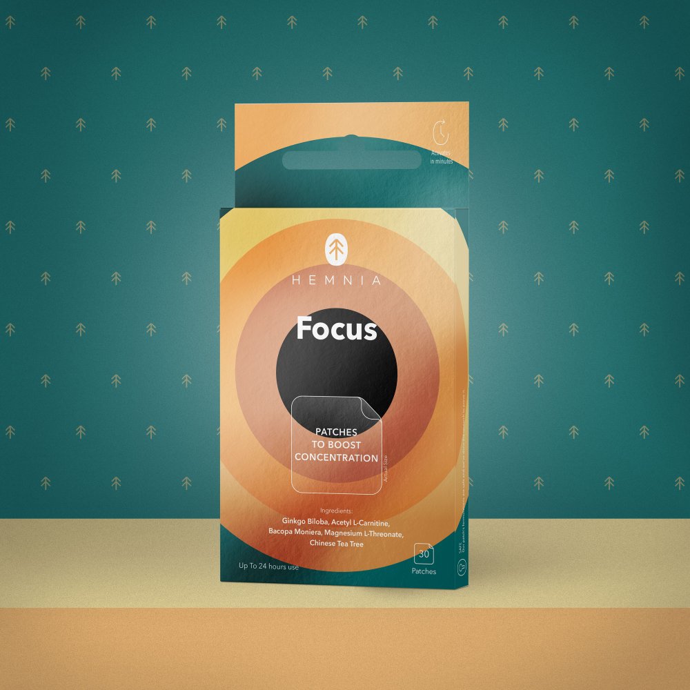 Hemnia Focus - Náplasť na podporu koncentrácie, 30 ks