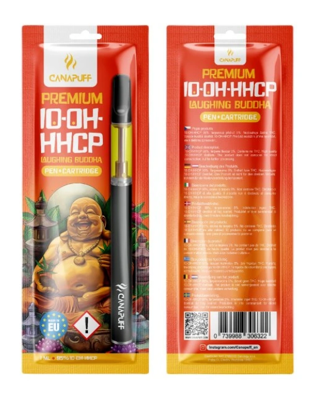 CanaPuff 10-OH-HHCP Pen + Patroon Lachende Boeddha, 10-OH-HHCP 95%, 1 ml