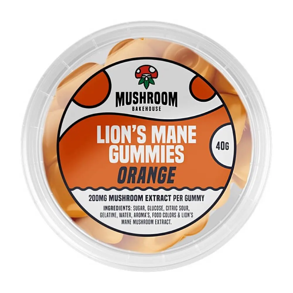 Mushroom Bakehouse leeuwenmanen gummies Sinaasappel, 200 mg, 40 g