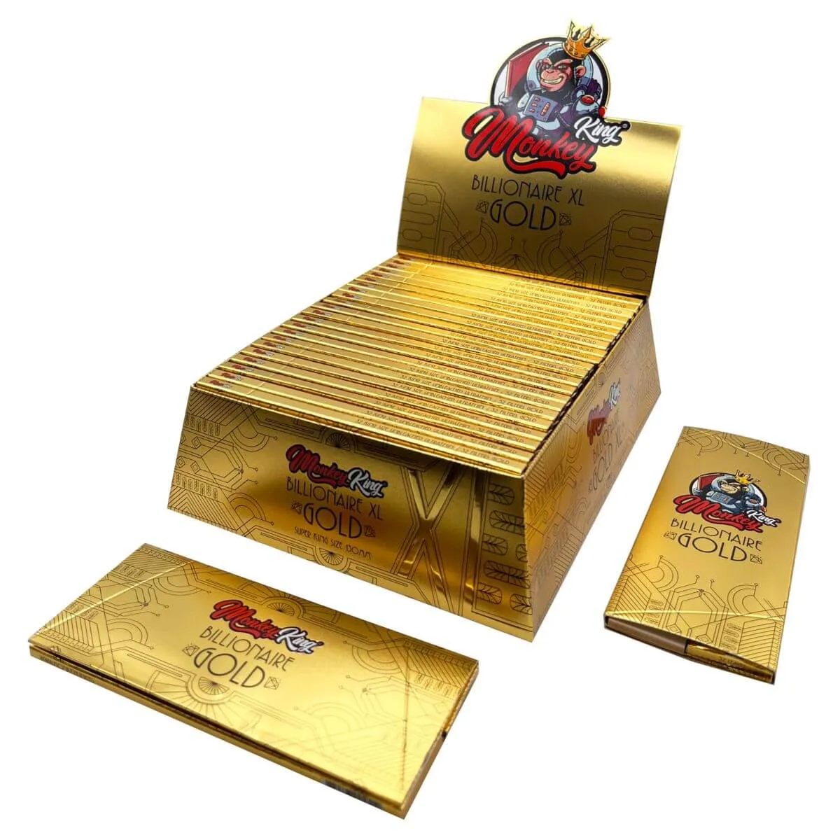 Monkey King KSS Papieriky s filtračnými špičkami Billionaire Gold XL, 1 brožúra