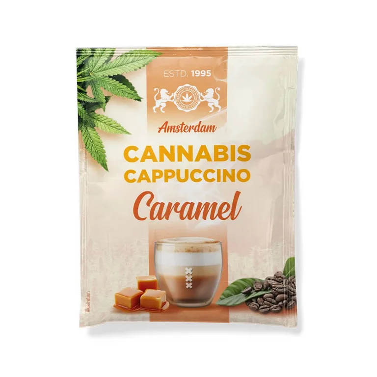 Multitrance Konopná káva instantní karamelové cappuccino (10 x 14 g)