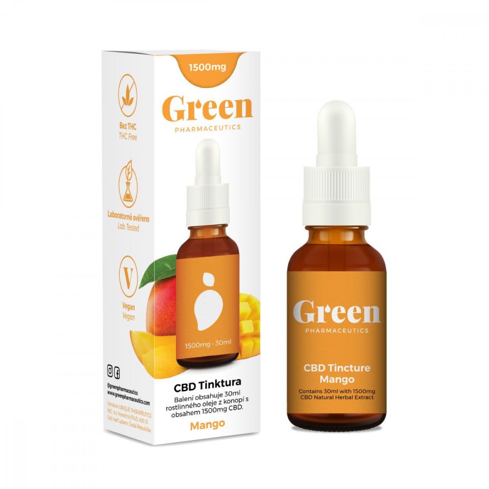 Green Pharmaceutics CBD Mango Tinctuur - 5%, 1500 mg, 30 ml