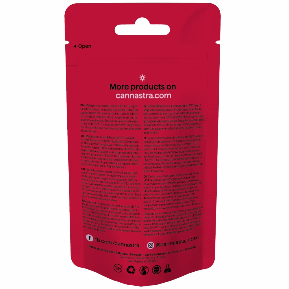 Cannastra THC+ Astro Bears Strawberry Bath Jellies, 30 ks x 5 mg, 150 g