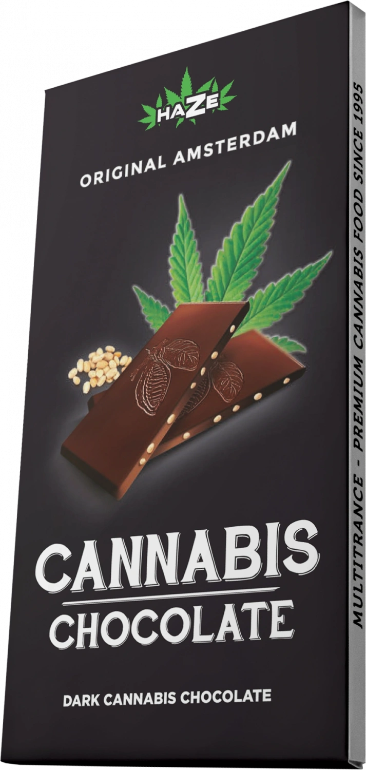 HaZe Cannabis Amsterdam  Dark Chocolate s konopnými semienkami, 80 g