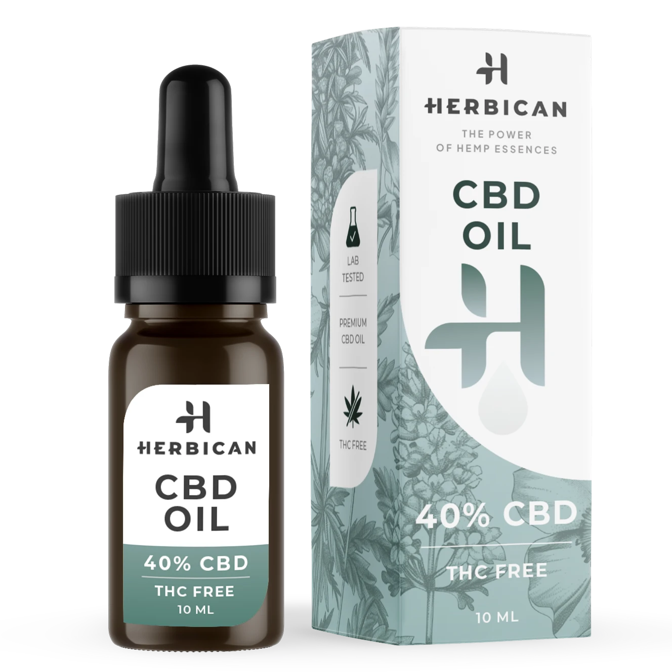 Herbican CBD olej bez THC, 40 %, 10 ml