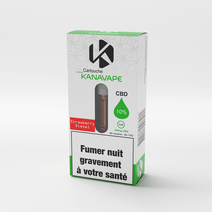 Kanavape Aardbei Diesel Patroon 10% CBD, 1 ml, 100 mg