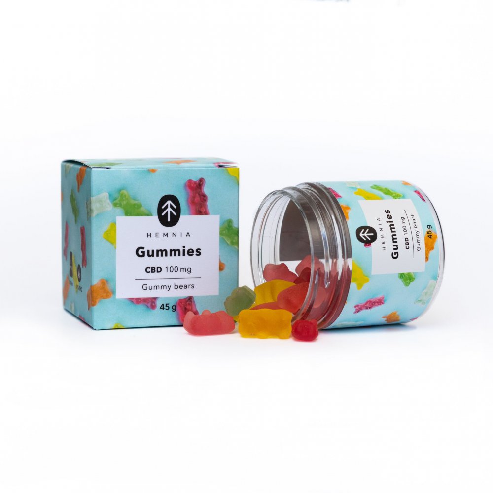 Hemnia CBD Gummies medvídci, Třešeň, Kiwi, Ananas, Jahoda, 100 mg CBD, 20 ks x 5 mg, 45 g