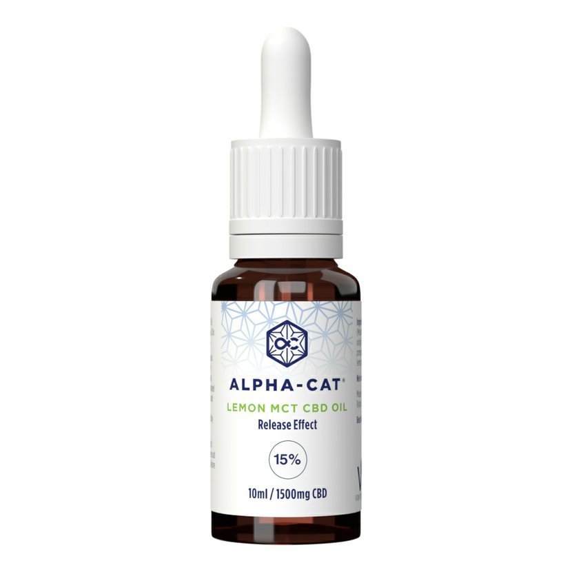 Alpha-CAT CBD MCT kokosnoot olie mee citroengeur 15%, 10 ml, 1500 mg