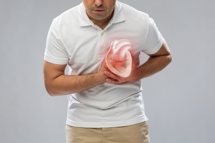 A man having a heart attack