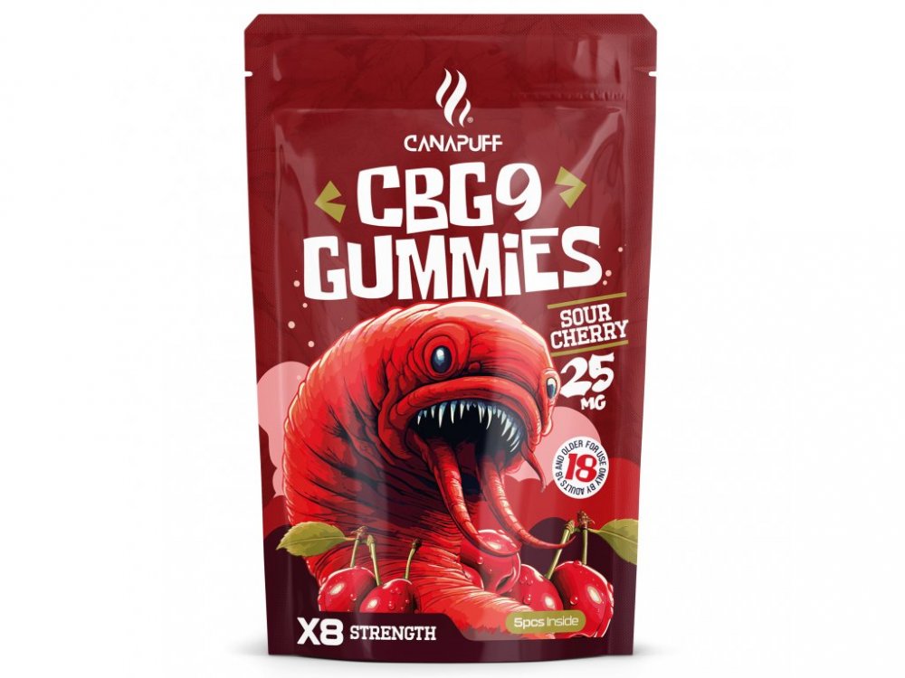 CanaPuff CBG9 Gummies Sauerkirsche, 5 Stk. x 25 mg CBG9, 125 mg