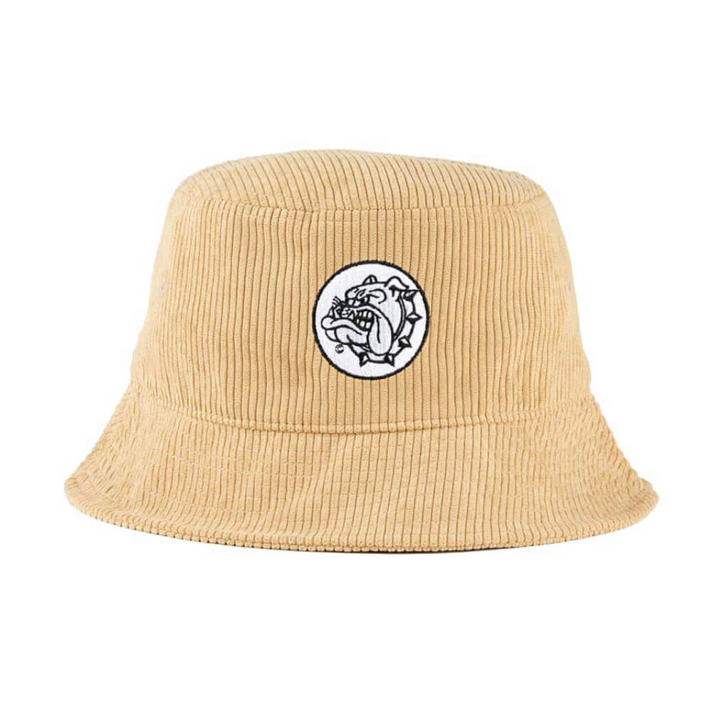 The Bulldog Bucket Hat Stickerei Beige
