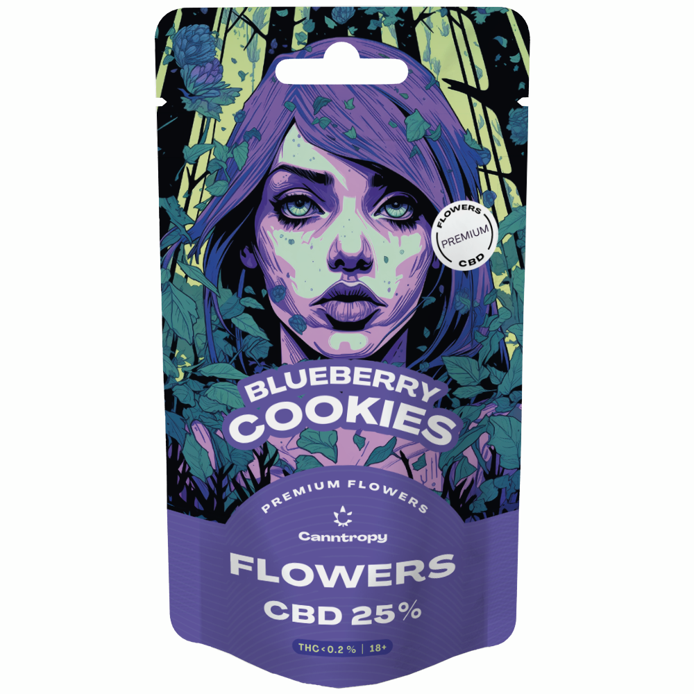 Canntropy CBD Kvety Čučoriedkové sušienky, CBD 25 %, 1 g – 100 g 1 gram