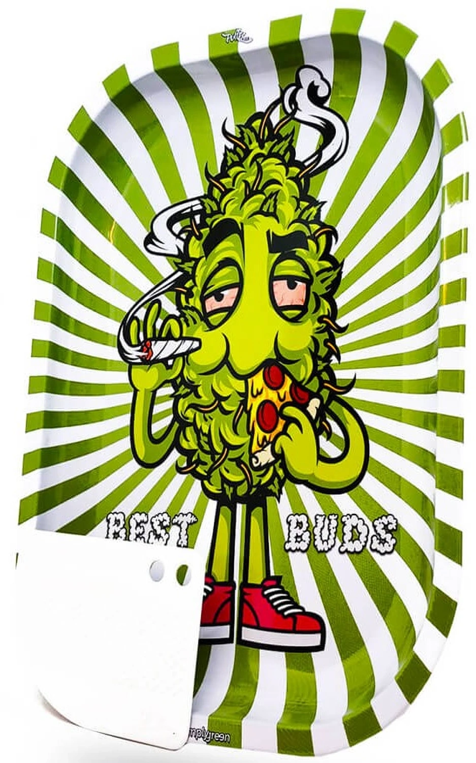 Best Buds Veľký kovový rolovací tanier na pizzu s magnetickou brúskou