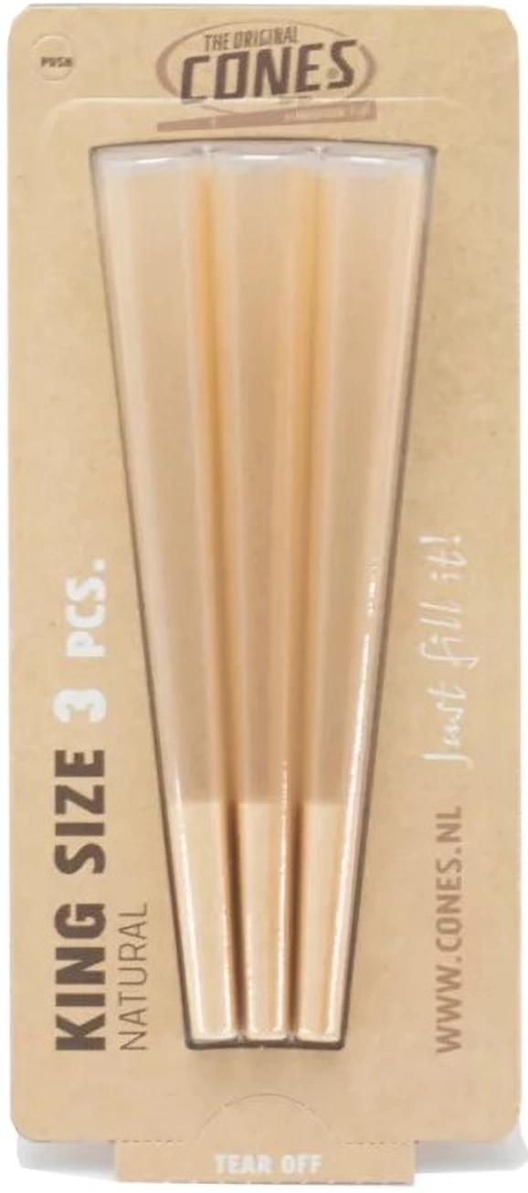 The Original Cones, Kegels Naturel King Size 3x Blister