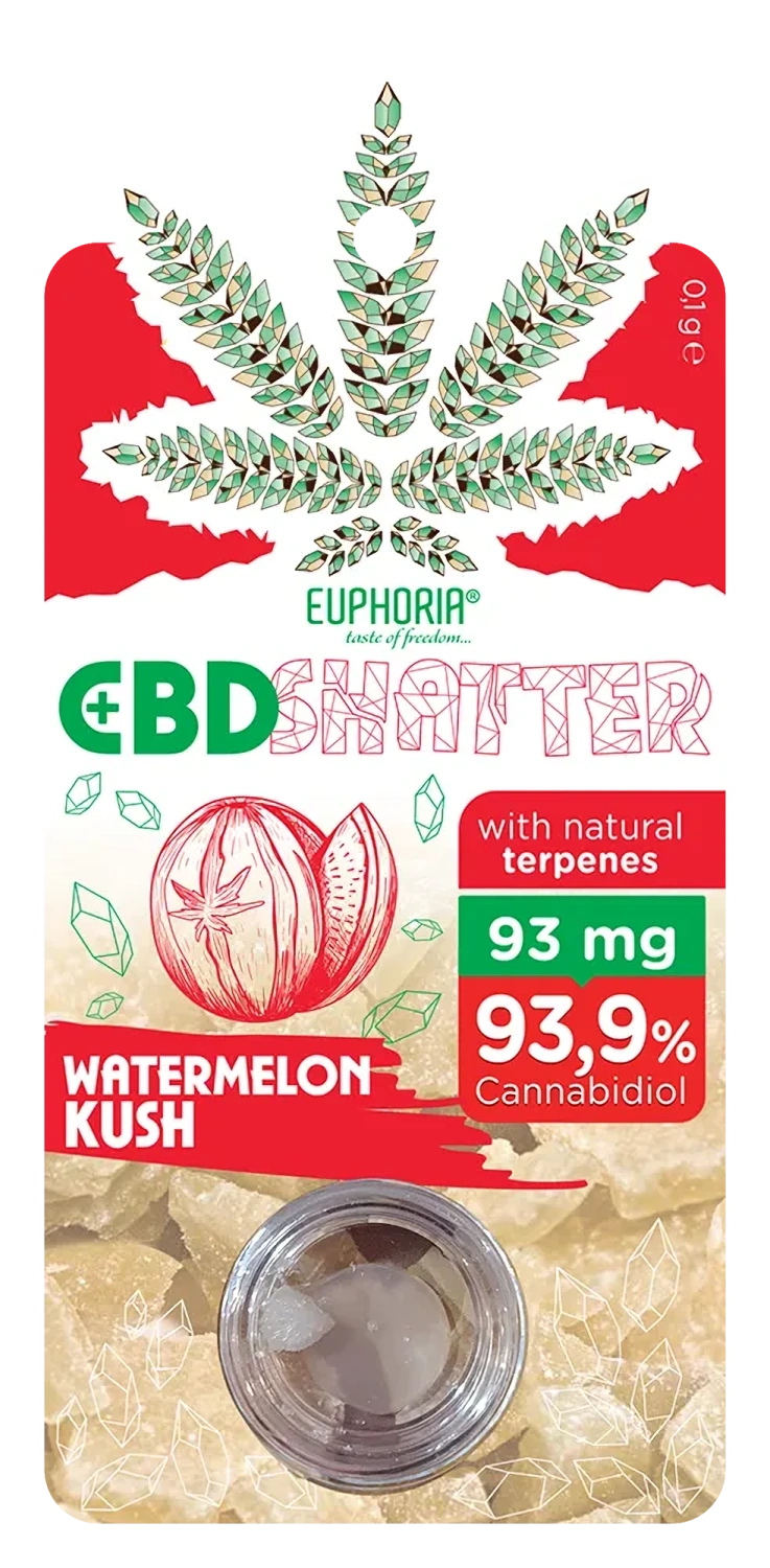 Euphoria Shatter Watermelon Kush (93 mg až 465 mg CBD) 93 mg