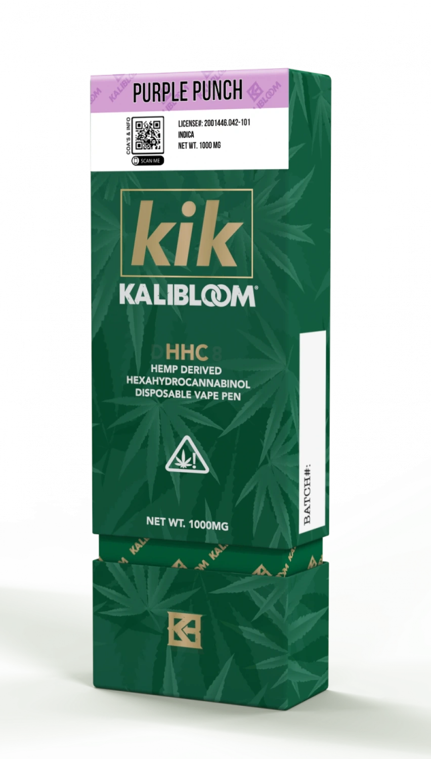 Kalibloom HHC Vape Pen Paars Punch 96%, 1000 mg HHC, 1 ml