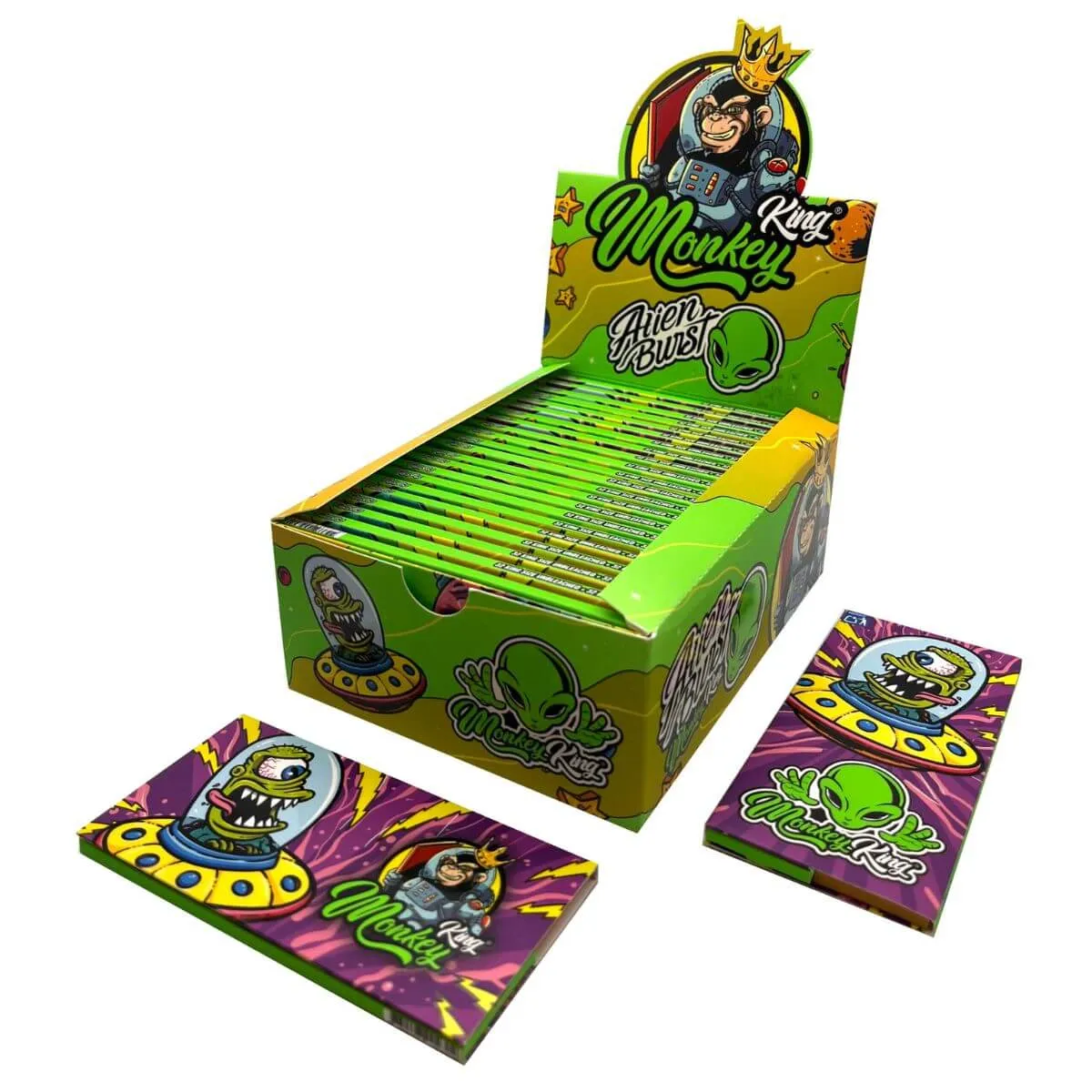 Monkey King KSS Papieriky na rolovanie s filtračnými hrotmi Magnet Alien Burst, 1 brožúra