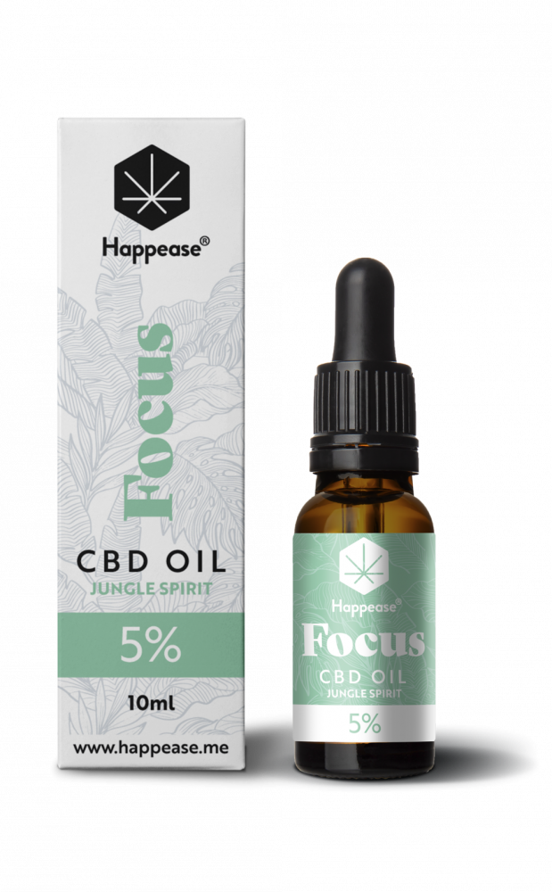Happease Focus CBD-olie Jungle Spirit, 5% CBD, 500 mg, 10 ml
