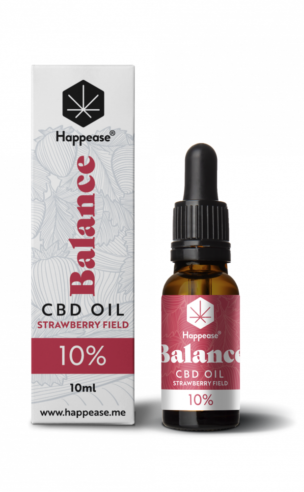 Happease Balance CBD Öl Strawberry Field, 10 % CBD, 1000 mg, 10 ml