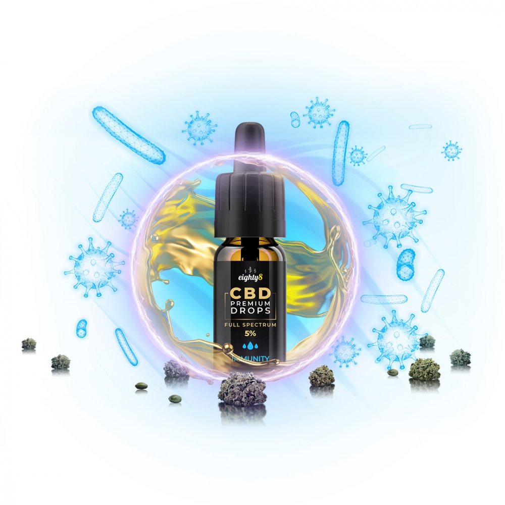 Eighty8 Imunity CBD-druppels, 5%, 10 ml, 500 mg