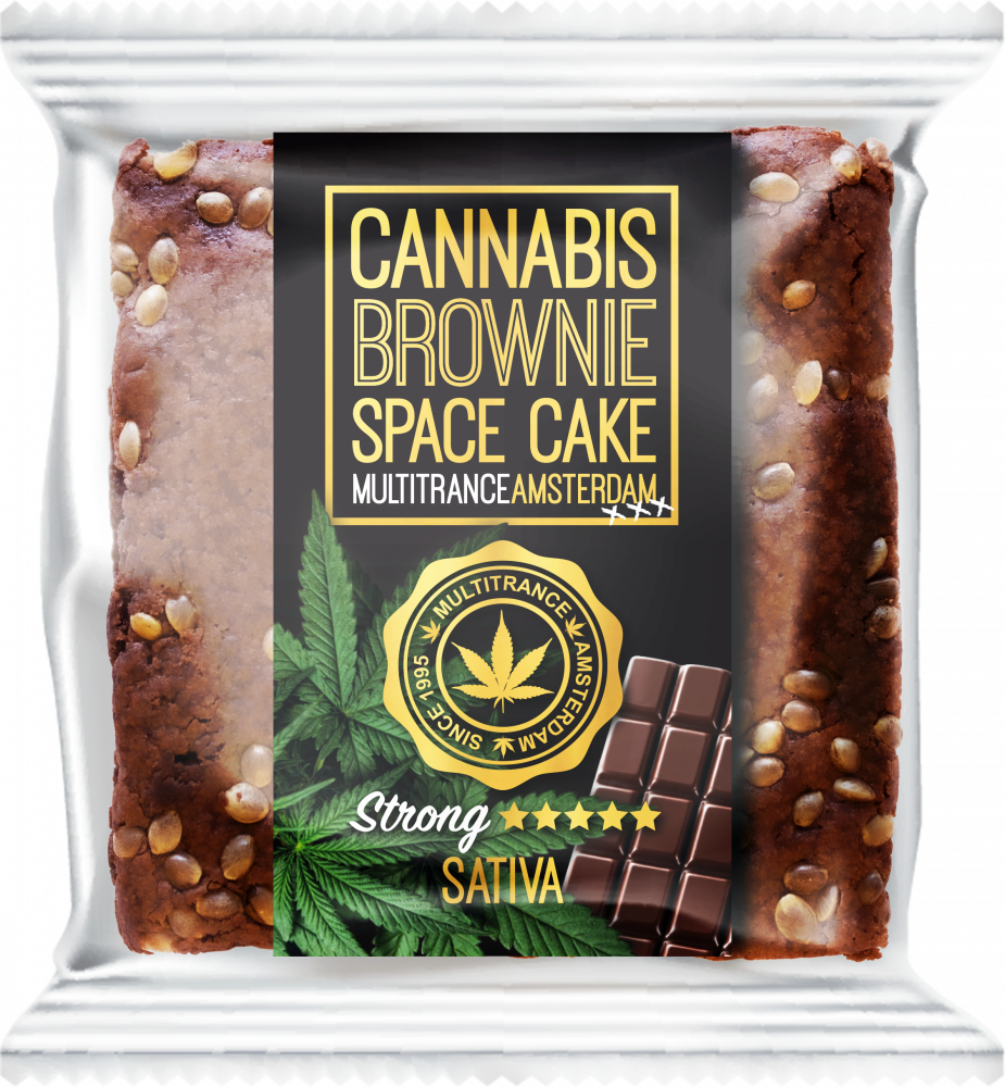 Cannabis Chocolade Brownie (Sterke Sativa Smaak) - Doos (24 pakjes), 2400 g